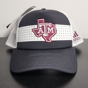 Adidas‎ Trucker Hat One Size Black White Texas A&M Aggies Football Snapback Cap